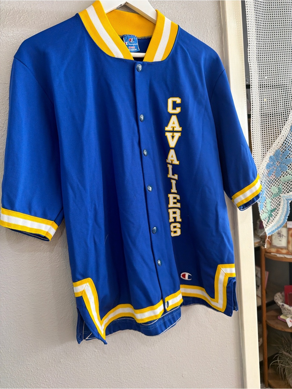 Champion Blue and Yellow Cavaliers Button-Up Jersey